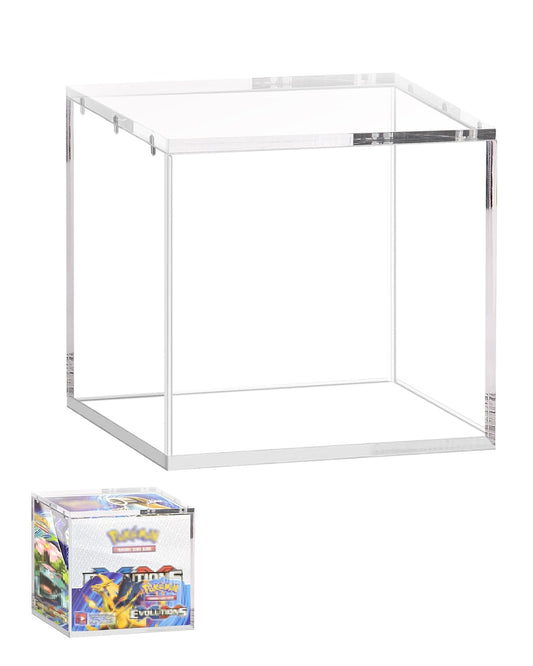 SOWANO acrylic display case shows PKMN booster box with snug 5mm fit for secure display