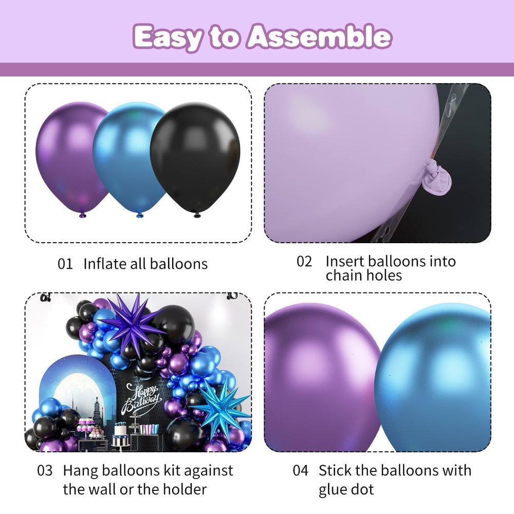 Sowide 10 inch metallic purple balloons bring premium color pops to birthday setups