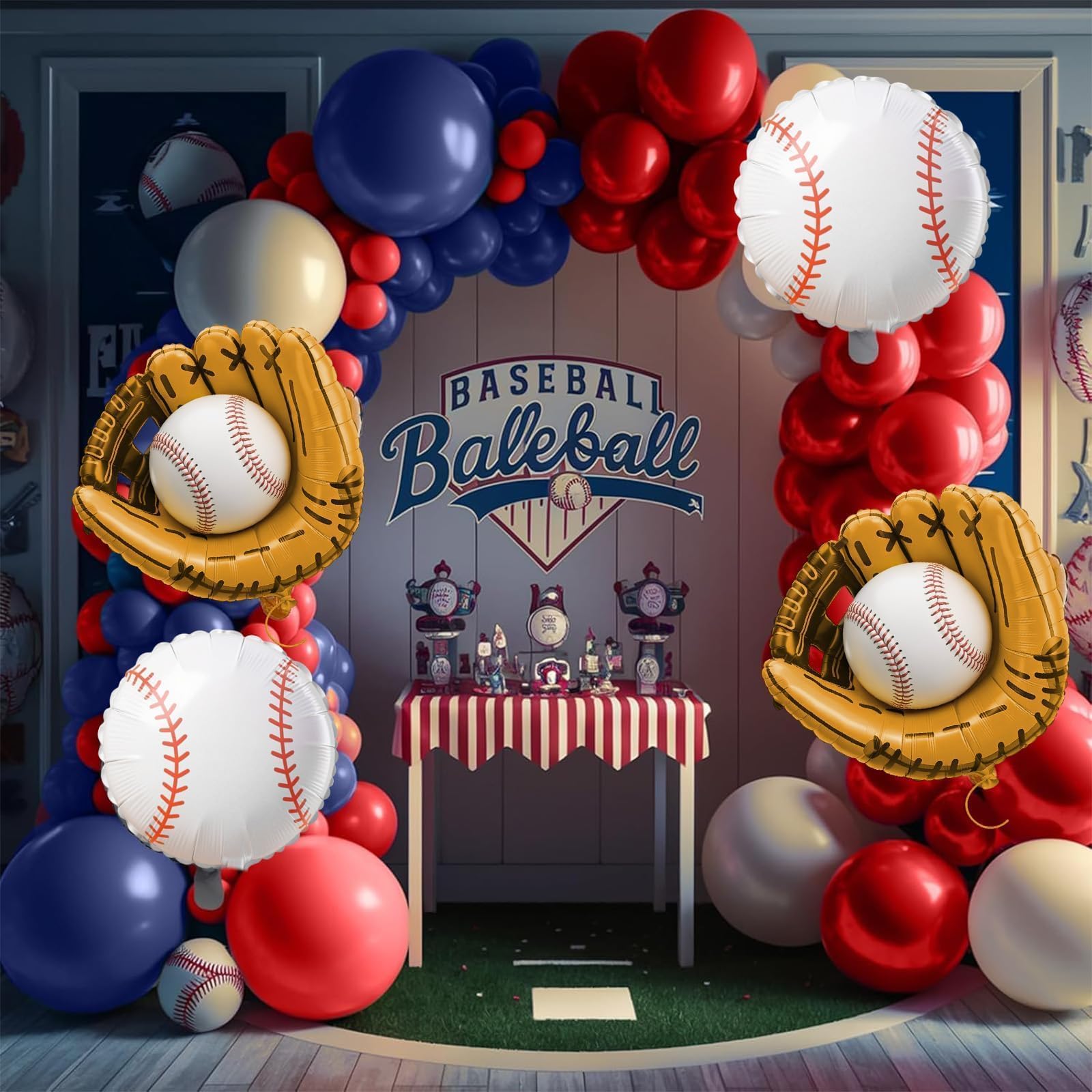 Sowide brown baseball gloves balloons enhance sports themed decor