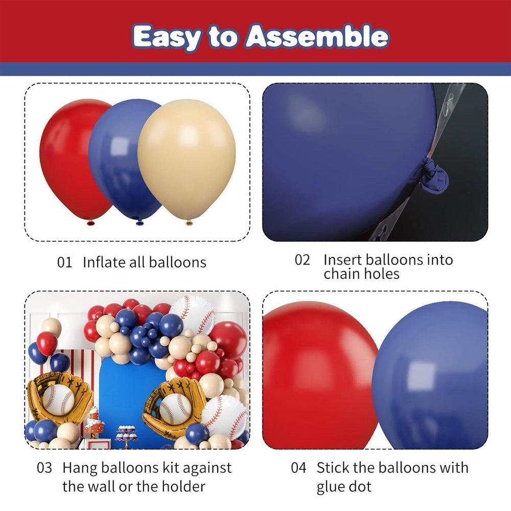 Sowide navy, red and apricot latex balloons for bold color