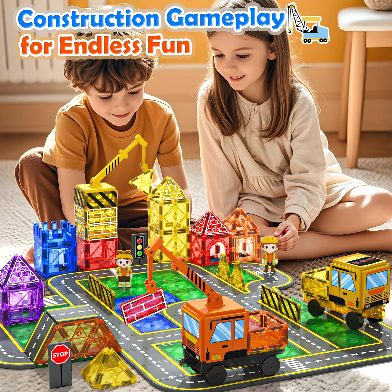 Soyee construction site playset supports hands on problem solving and STEM curiosity.