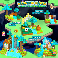 Soyee Magnetic Blocks assembly ideas image showing progressive challenges for growing builders