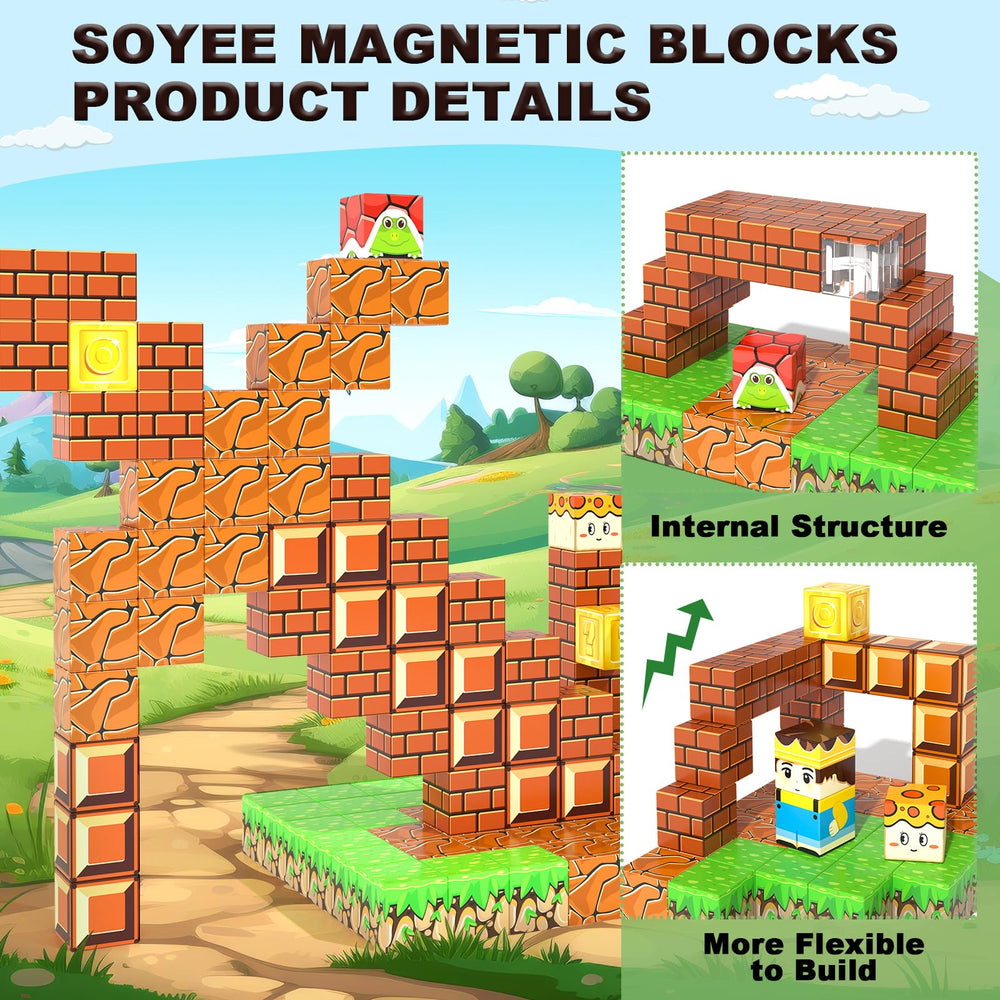 Soyee 108pcs magnetic blocks travel activity keeps kids engaged on trips