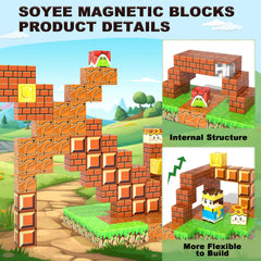 Soyee 108pcs magnetic blocks travel activity keeps kids engaged on trips