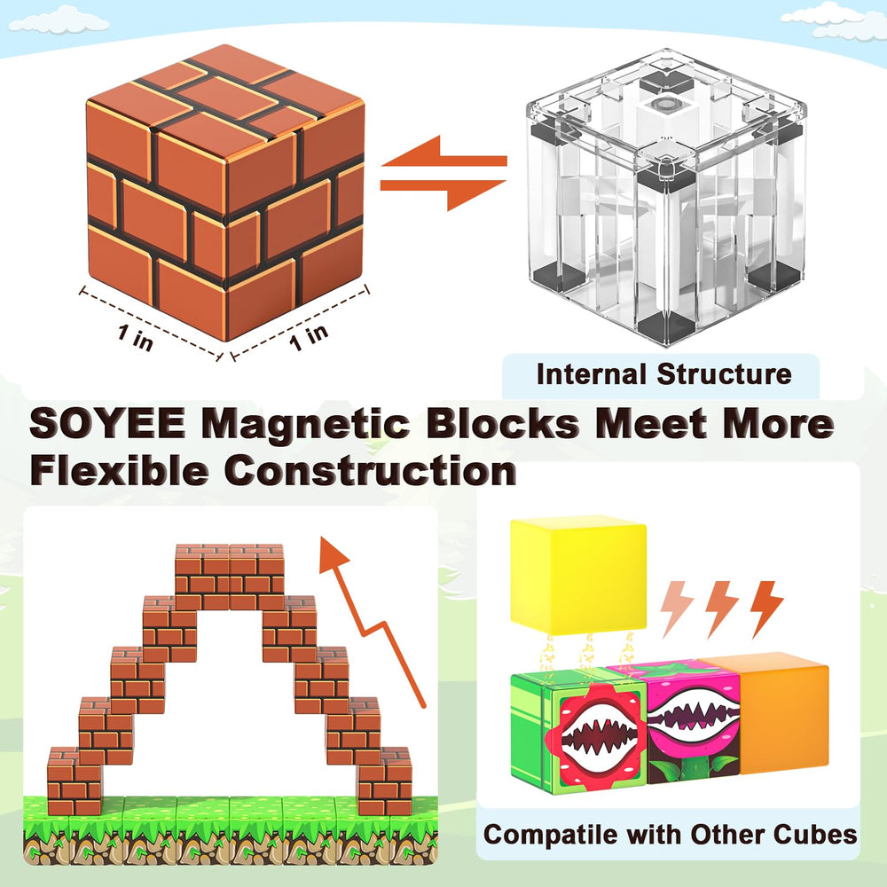 Soyee magnetic blocks castle build demonstrates spatial thinking and fine motor skills in action