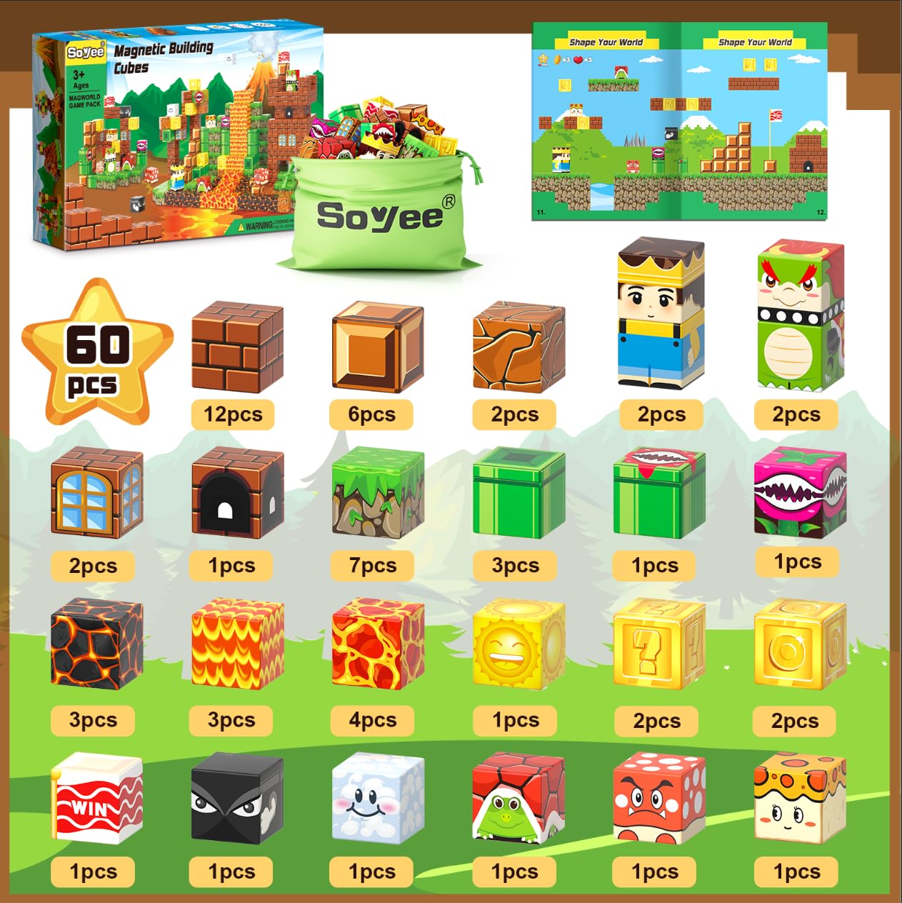 Soyee Magnetic Blocks creative world kit for endless building possibilities.