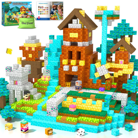 Soyee Magnetic Blocks forest grass piece for imaginative landscape building and play