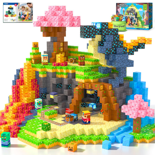 Soyee Magnetic Blocks forest-mine theme 150pcs fuels creative, screen-free exploration.