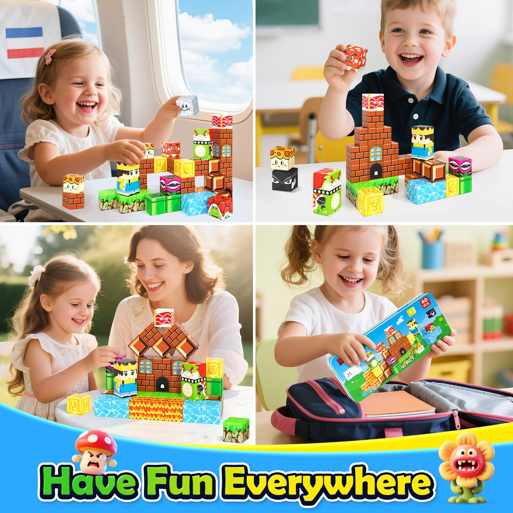 Soyee magnetic blocks create imaginative structures during play.