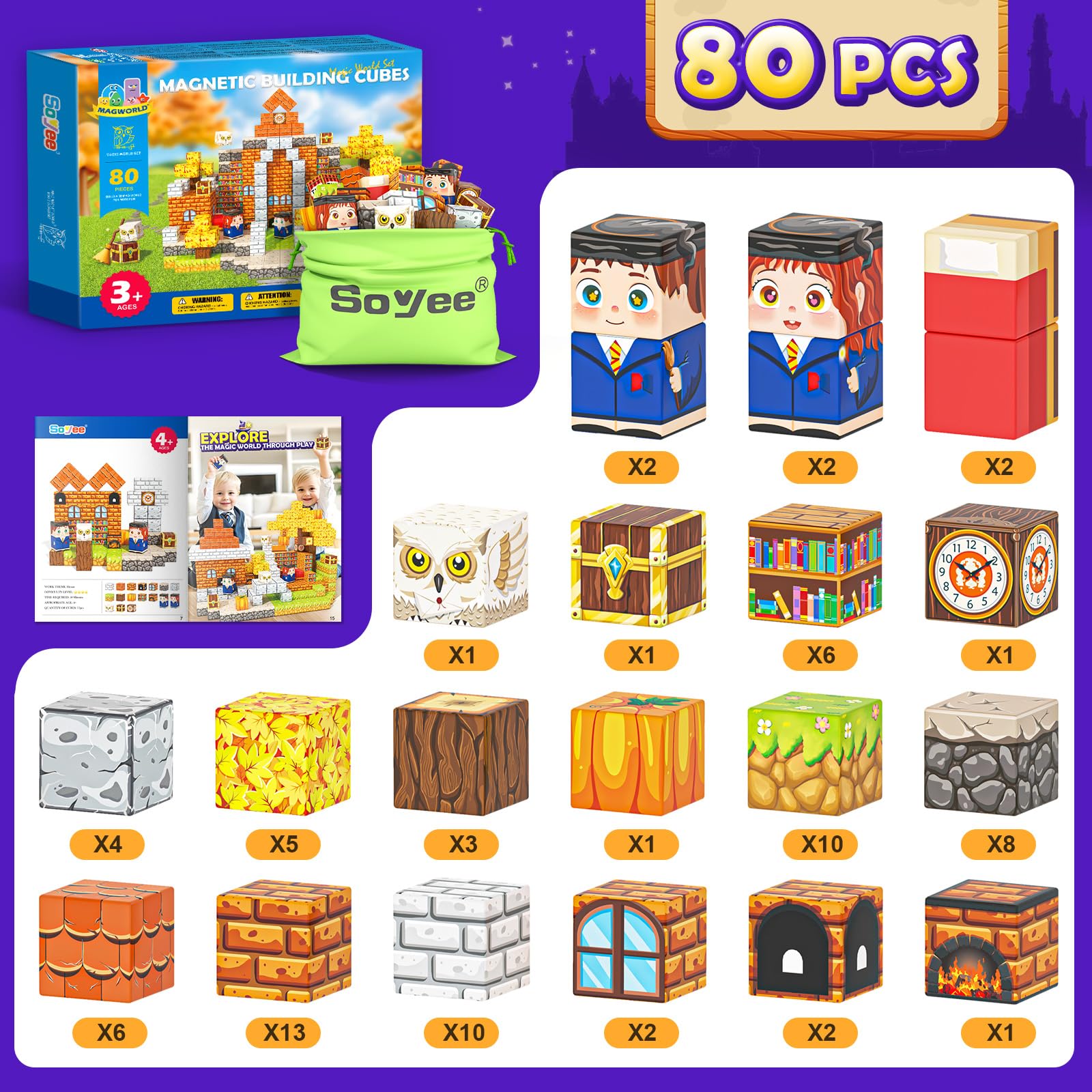 Soyee magic library setup fosters creative narratives and collaborative play.