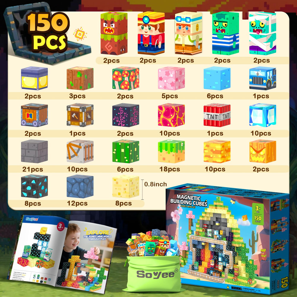Soyee Magnetic Blocks miner hut playset supports hands-on problem solving.