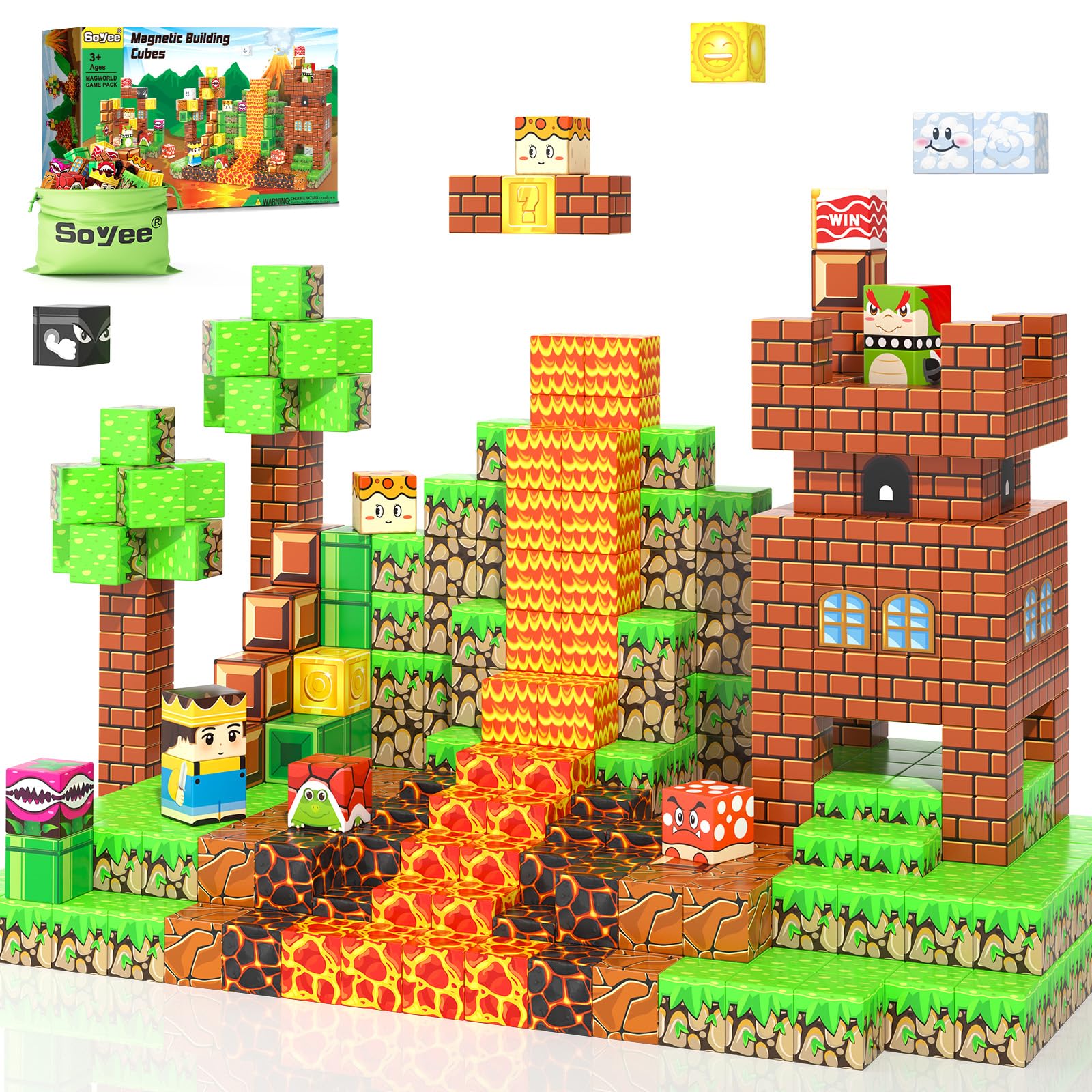 Soyee Magnetic Blocks obsidian replica for imaginative play and world-building.