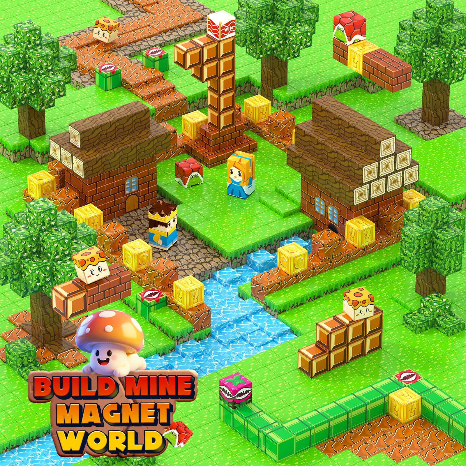Soyee Magnetic Blocks pipe and leaf help build infrastructure scenes.