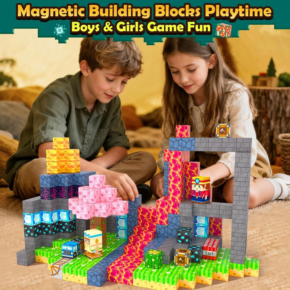 Soyee Magnetic Blocks sakura trees and cabins promote imaginative forest life scenes.