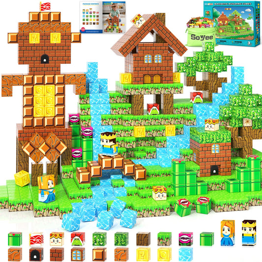 Soyee Magnetic Blocks wall block promotes imaginative play and spatial reasoning.