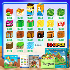 Soyee Magnetic Blocks window pane encourages open-ended construction and exploration.