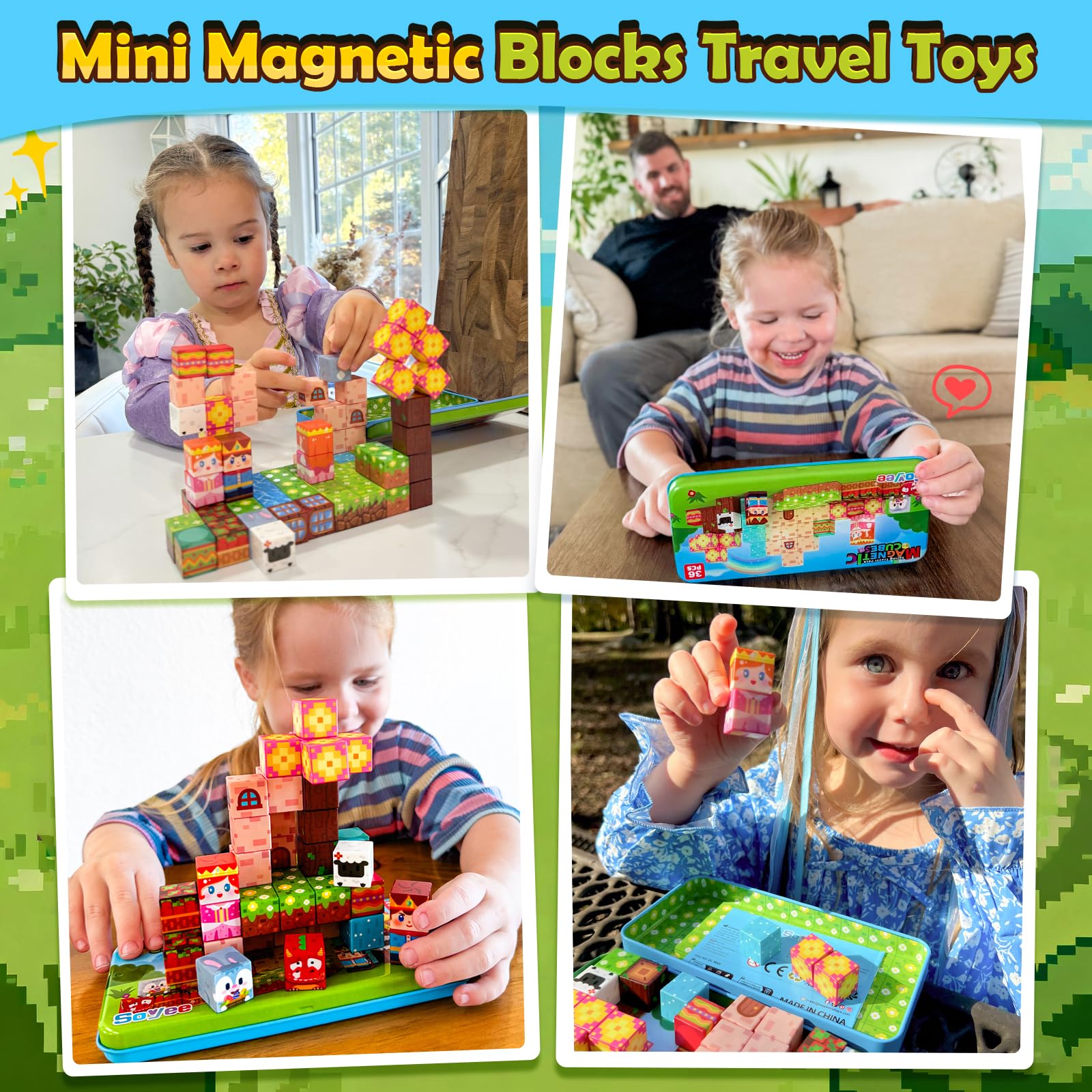 Soyee magnetic pieces in bright colors supporting sensory-friendly play