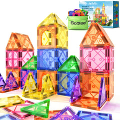 Soyee Magnetic Tiles beginner kit for color and shape exploration during early play