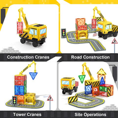 Soyee magnetic tiles crane arm extended for imaginative building