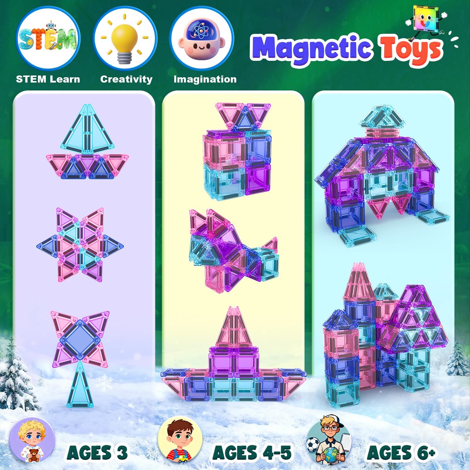 Soyee magnetic tiles durable ABS construction for long-lasting learning