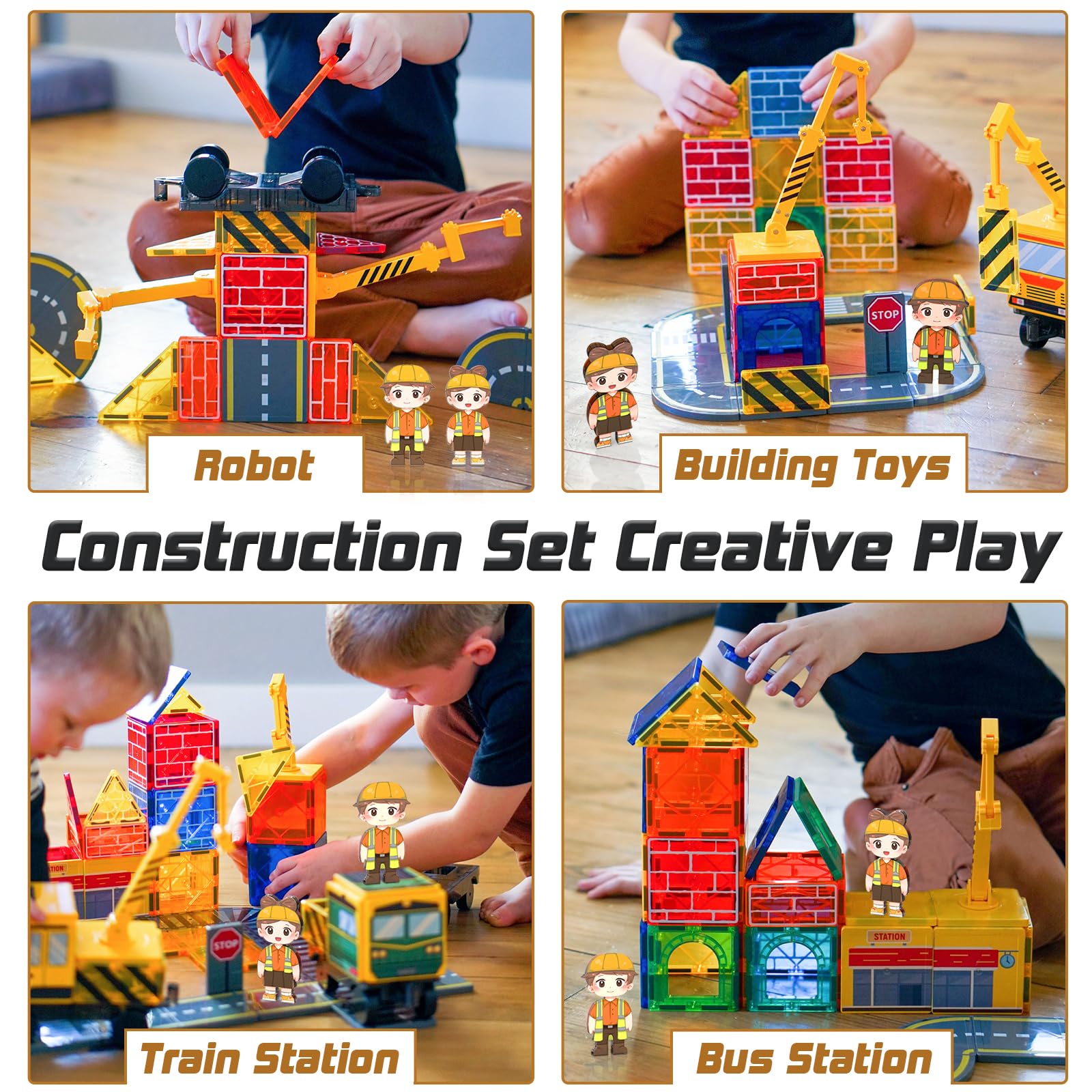Soyee magnetic tiles engineering vehicles inspire early STEM exploration