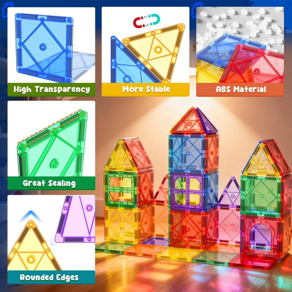 Soyee Magnetic Tiles open-ended play encourages creative problem solving