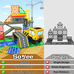 Soyee magnetic tiles rotating telescopic crane enhances realism in play