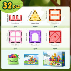 Soyee Magnetic Tiles Demonstrate magnetic principles through hands-on construction