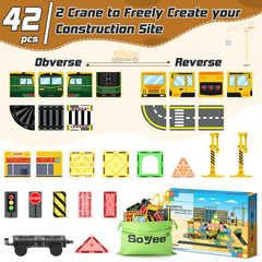 Soyee magnetic tiles traffic lights and enclosures aid scene setup