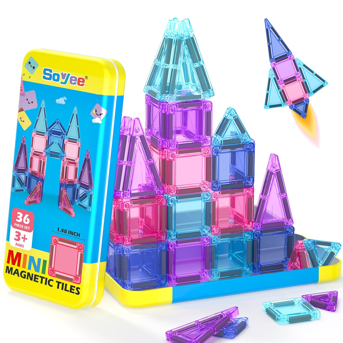 Soyee magnetic tiles travel case keeps toys organized on the go