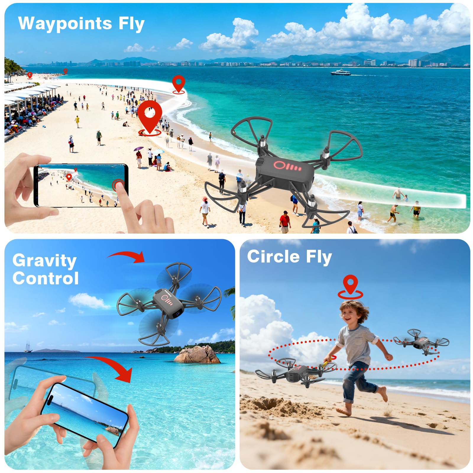 Sozun drone one-key take-off and landing for easy starts.