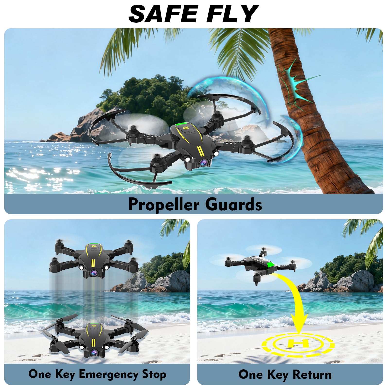 Sozun protective shell keeps the mini drone safe during kid play.