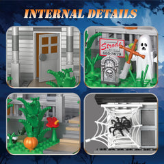 Spaciolo Halloween Building Set boarded windows enhances atmosphere for realistic display