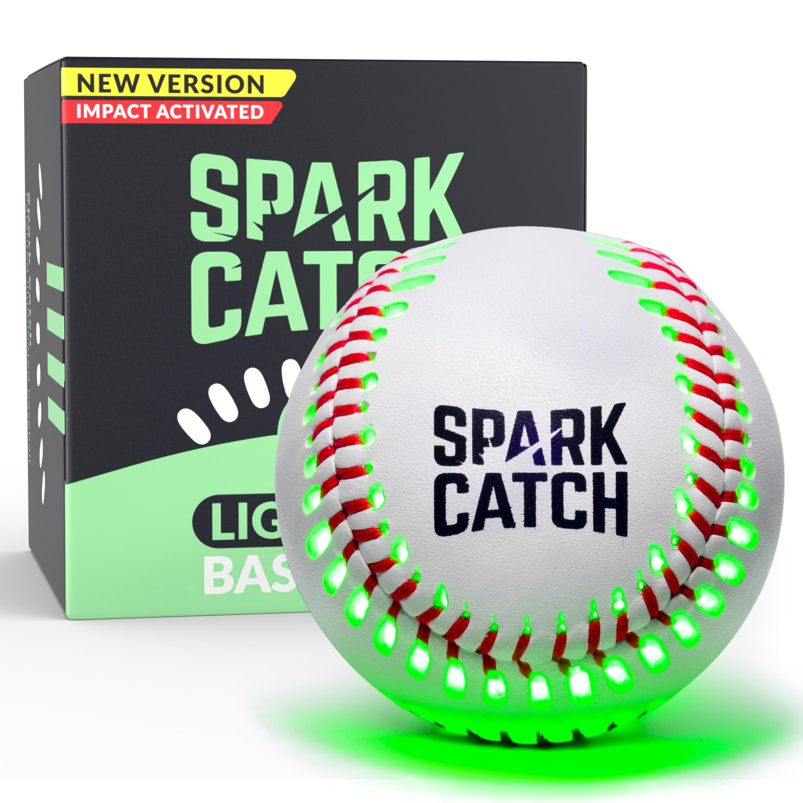 SPARK CATCH light up baseball glowing neon green for night play