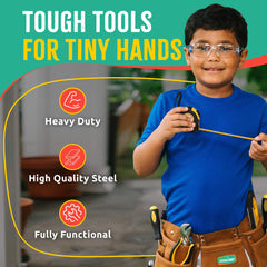 SparkJump safety glasses keep young eyes protected during safe play and tool use.