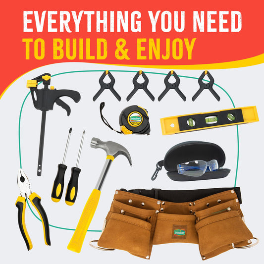 SparkJump deluxe kids tool belt close-up in genuine leather for durable daily wear.