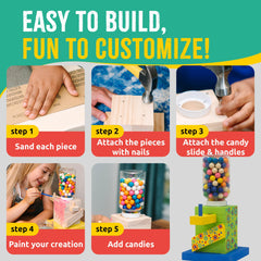 SparkJump kids painting wood project sparks imagination and fine motor skills.