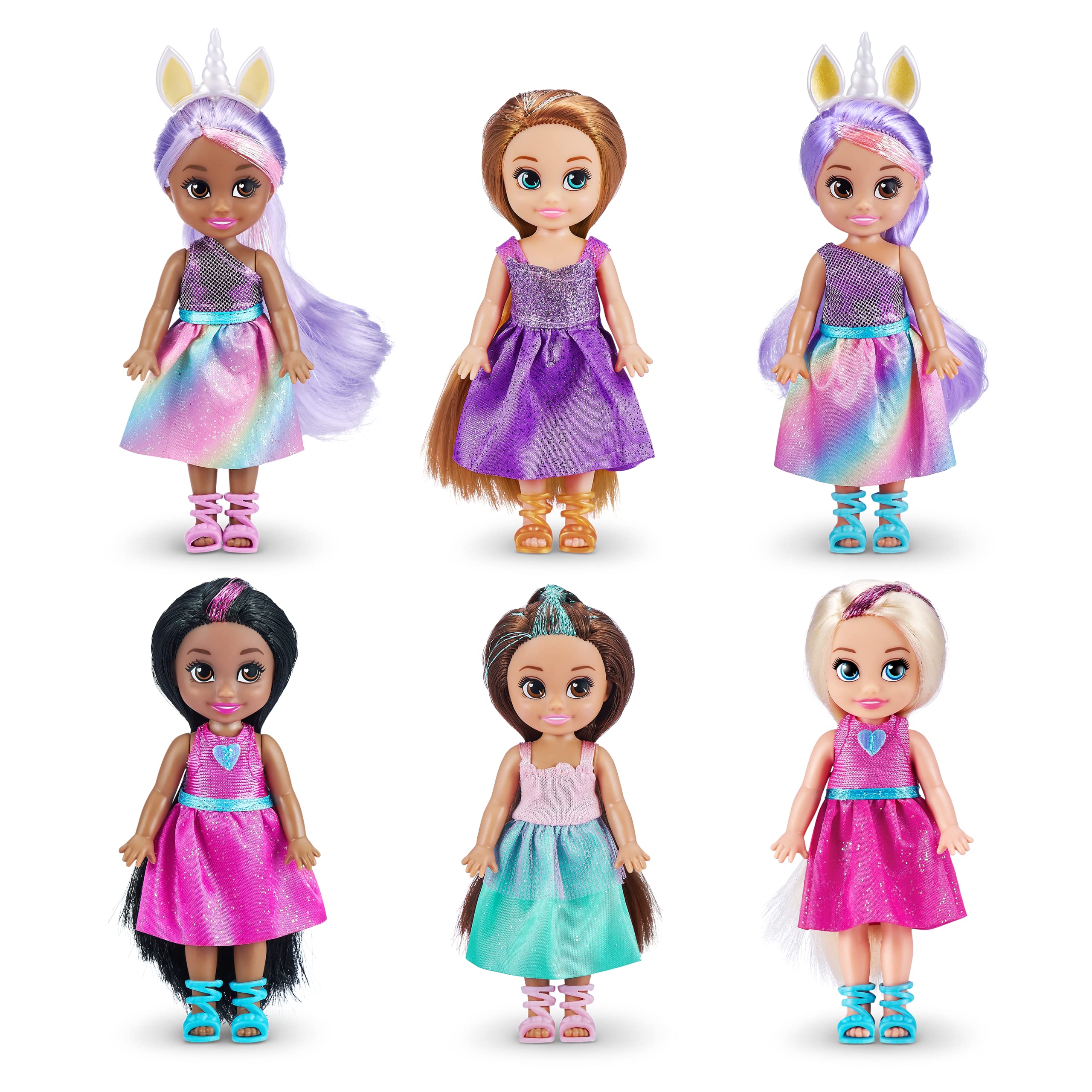 Sparkle Girlz dolls with long soft hair ready for brushing and styling.