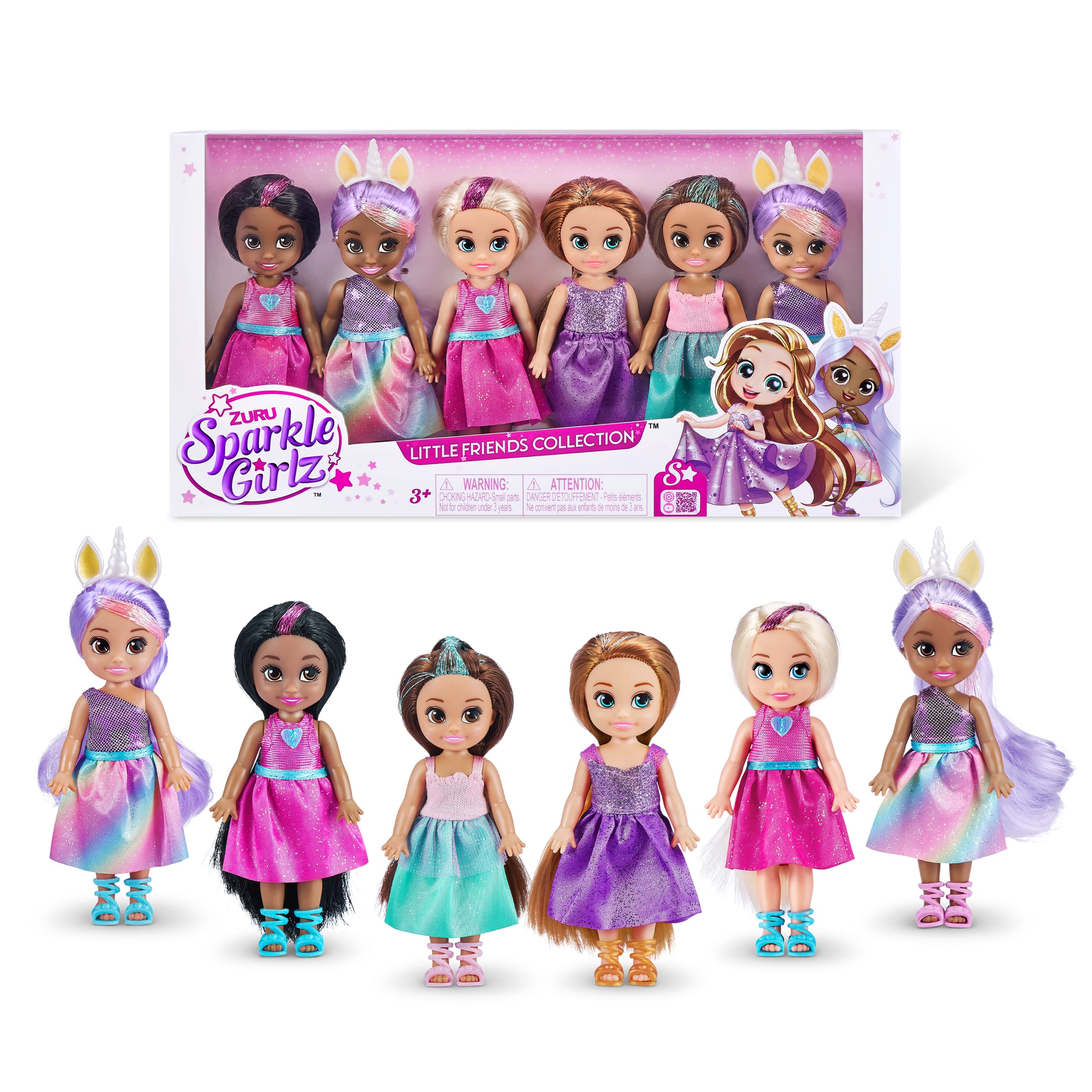 Sparkle Girlz six-pack dolls unboxing moment for imaginative play.