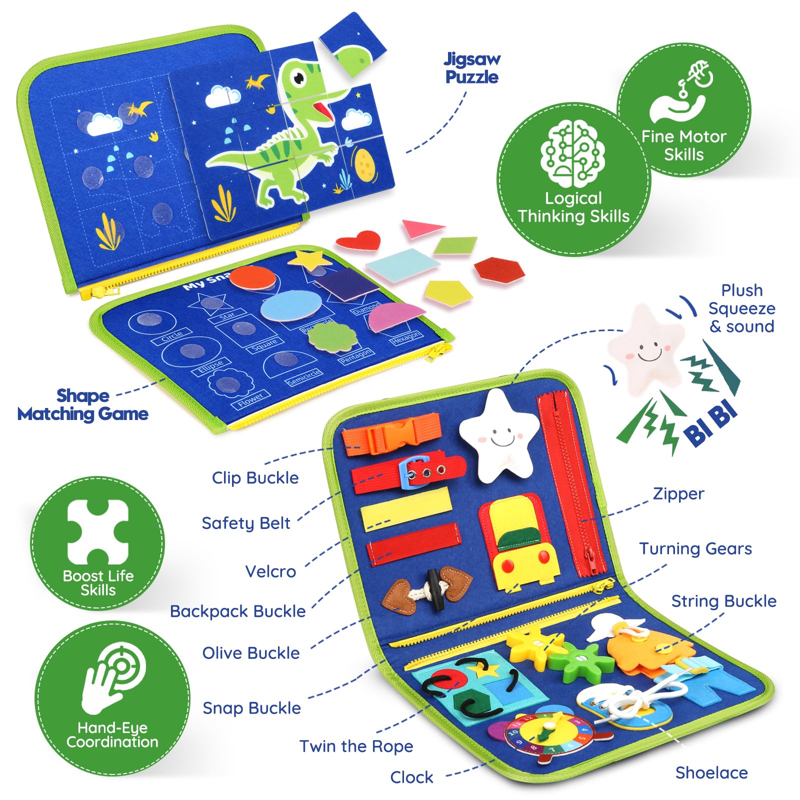 SparkleMe Busy Board counting and shapes page for hands-on preschool learning.