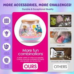 SparkleMe Unicorn Terrarium Kit bottle terrarium setup for kid-friendly decor.