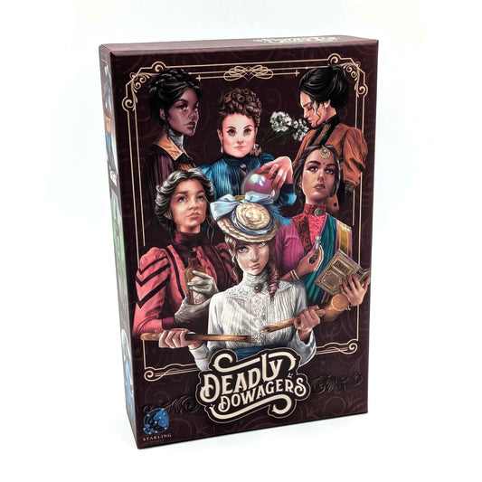 SparkWorks Deadly Dowagers box showcases Victorian intrigue for thrilling game nights.