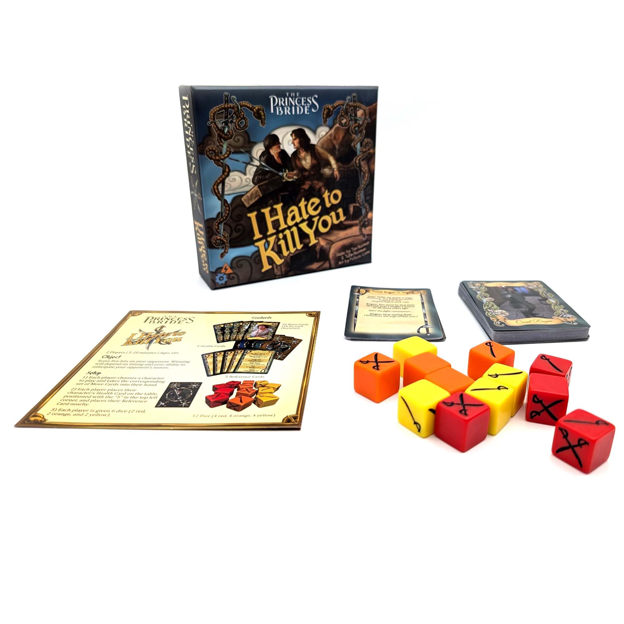 SparkWorks Princess Bride health cards signal stakes and tense clashes.