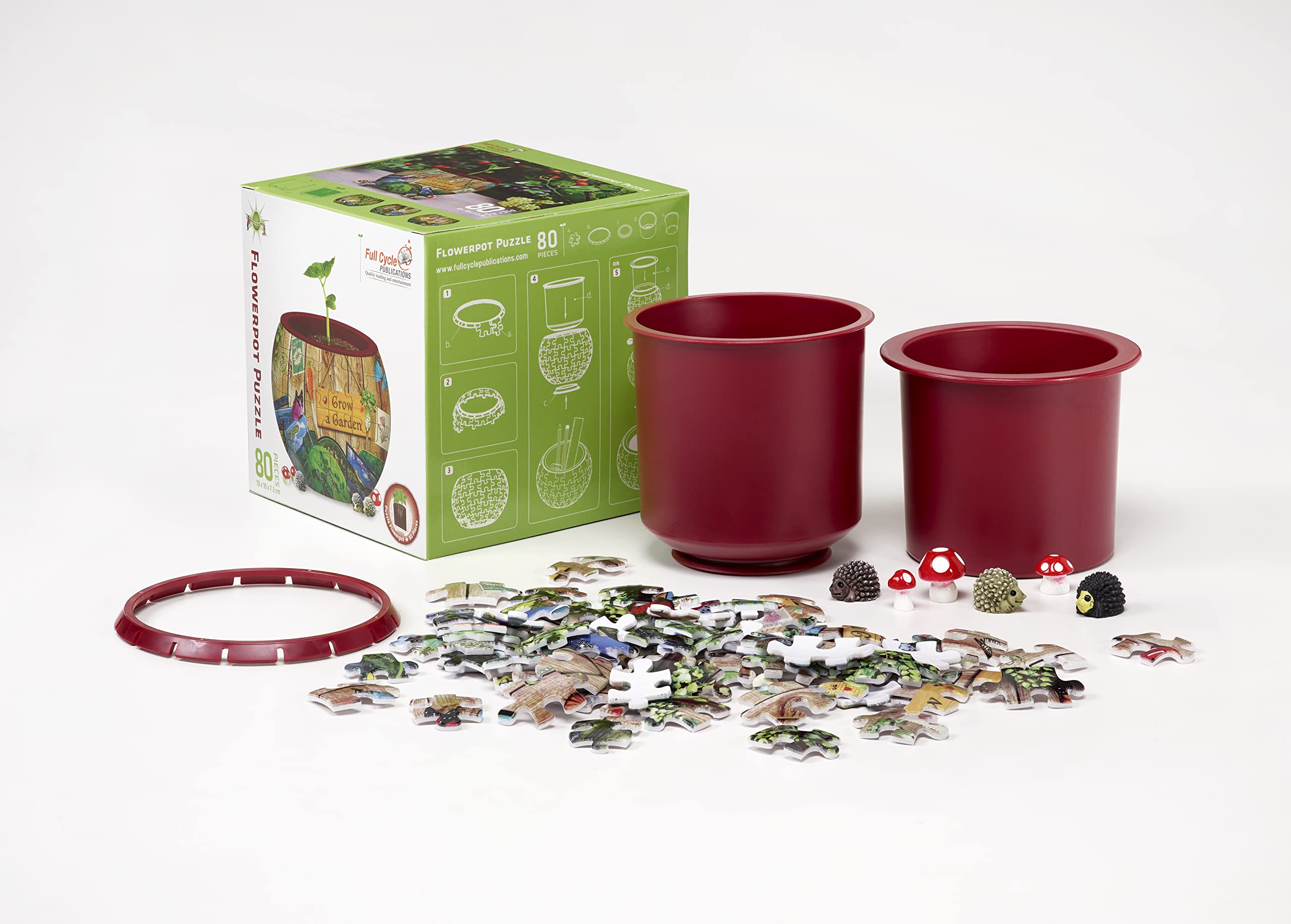 Grow a Garden 3D Flowerpot Puzzle - three mini mushrooms add whimsy.