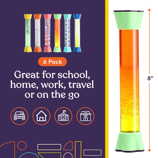 Special Supplies colorful liquid tubes show unique color journeys for focused, calming play.