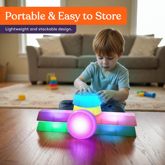 Special Supplies LED stepping stones with three circles enhance coordination for kids