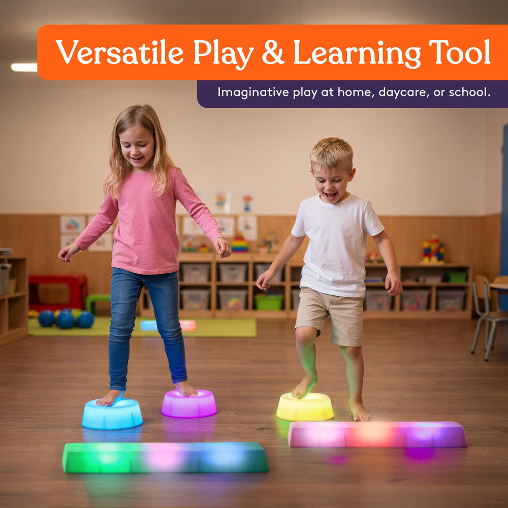 Special Supplies LED stepping stones support indoor-outdoor play and obstacle courses