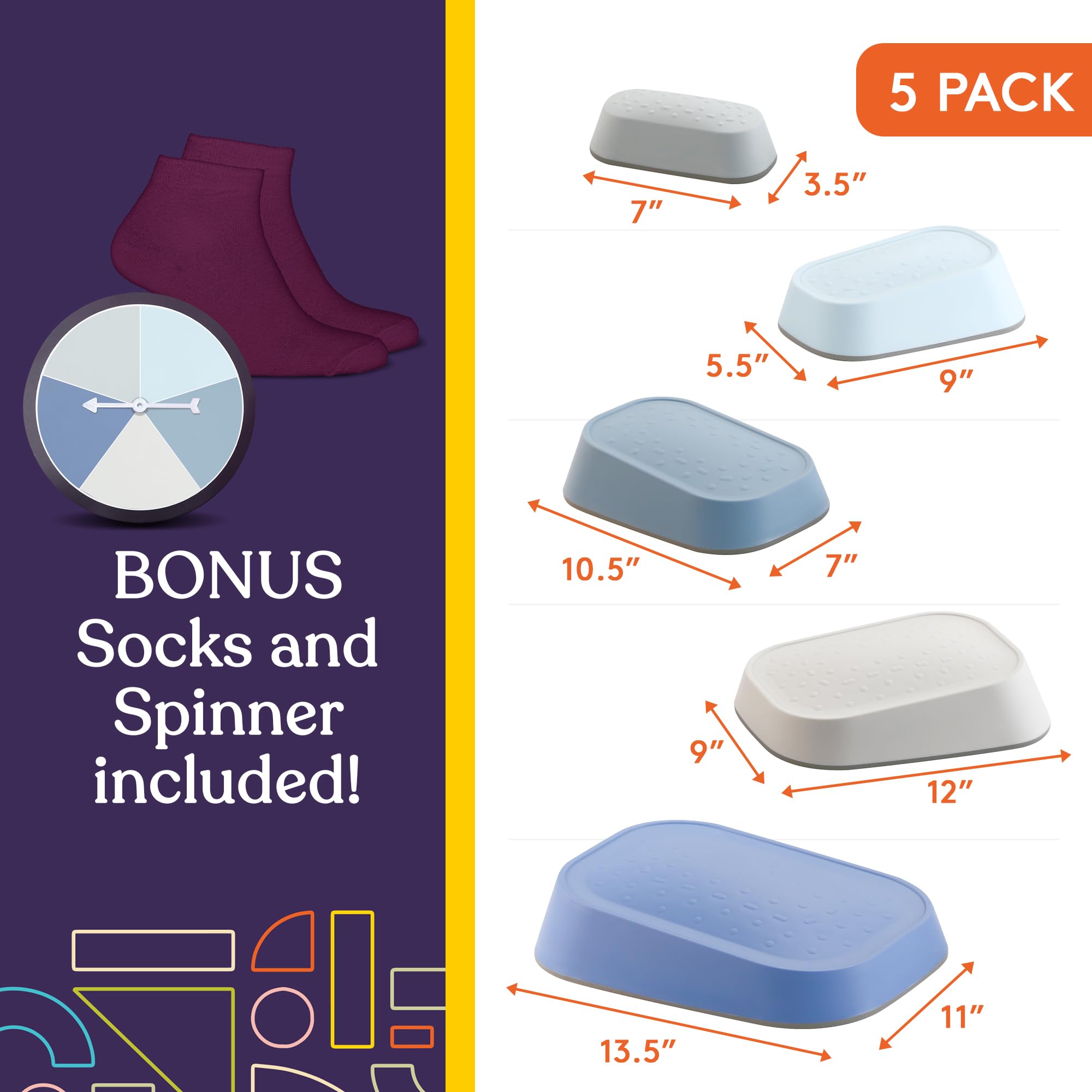 Special Supplies Ocean stepping stones with rubber bottom for stability on carpet