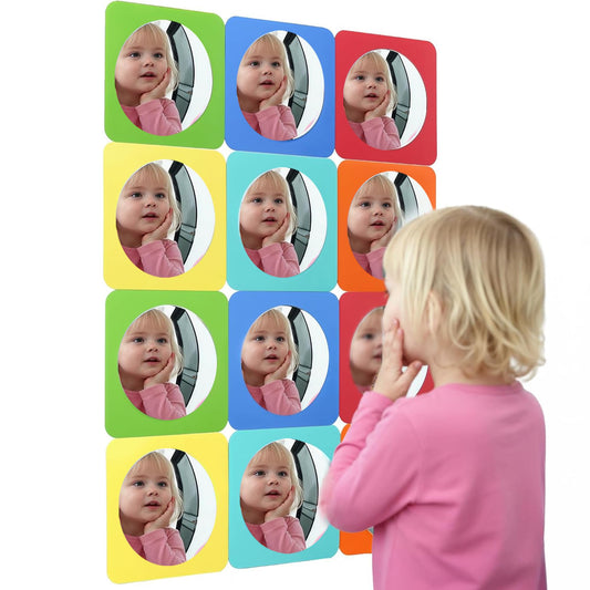 Special Supplies Sensory Bubble Wall Mirror shows bubbly reflections for visual exploration in kids' rooms.