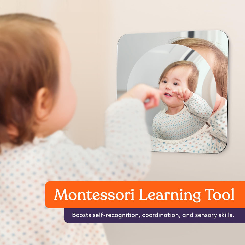 Special Supplies Sensory Bubble Wall Mirror convex-surface creates playful distortions enhancing curiosity.